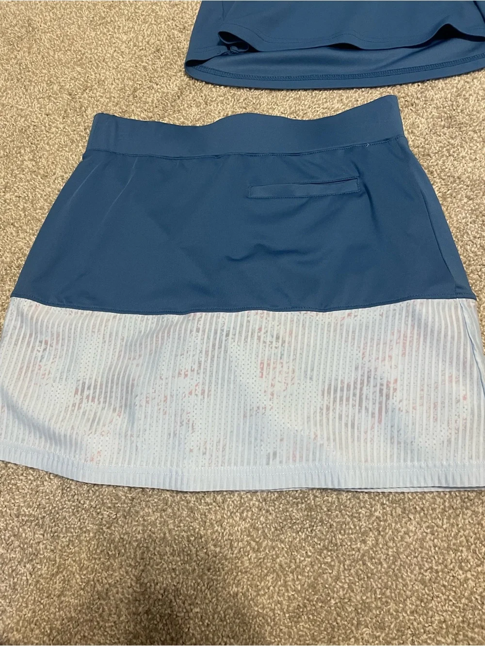 Pebble Beach Dry Luxe Collared Shirt and Skirt Set Golf